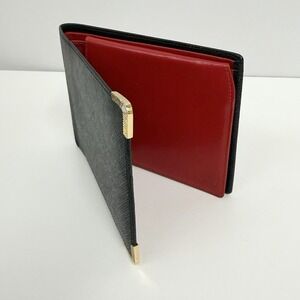 Mens Vintage Judith Leiber Leather Wallet Black 4 5/8" by 3 1/2"